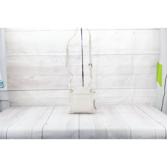 Michael Michael Kors White Soft Leather Braided Grommet Tassel Crossbody - Picture 8 of 9